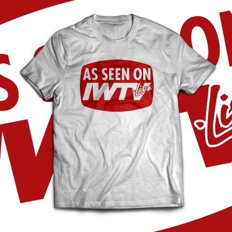"As Seen on IWTV" Red & Transparent Logo Soft T-Shirt
