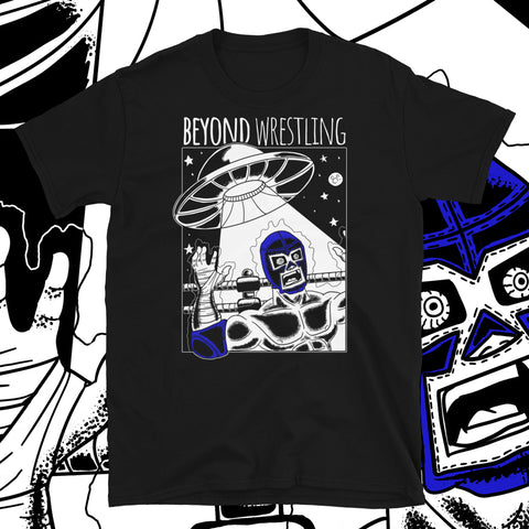 Beyond Wrestling "Abducted" Black Soft T-Shirt designed by Bam Sullivan